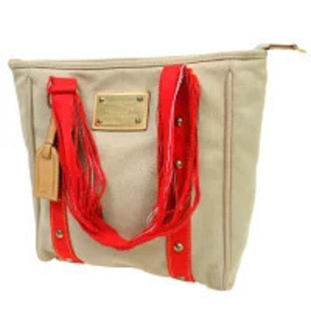 Louis Vuitton Cabas Shoulder Bag Tote Antigua Canvas Leather